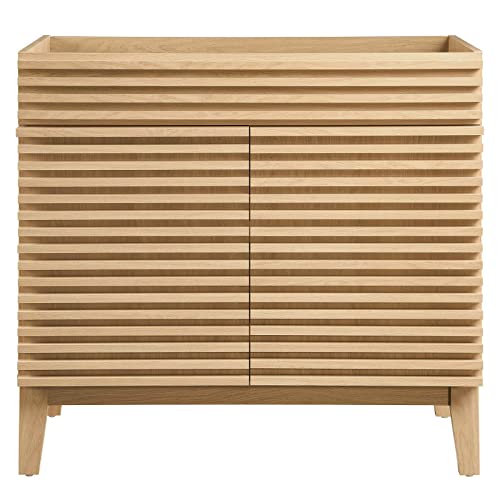 Modway Eei-4340-Oak Render 36" Bathroom Vanity Cabinet, Oak #TOP3