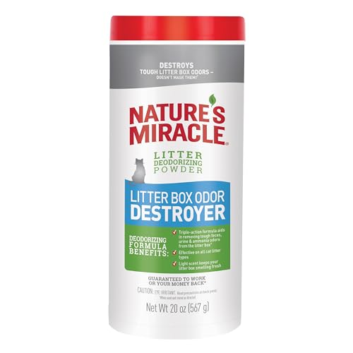 Nature's Miracle Litter Box Deodorizer, 20 Ounces, Litter Deodorizing Powder, Cat Odor Control Formula