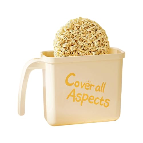 Bol à nouilles instantanées – avec fourchette résistant à la chaleur, sans lavage, bol à soupe instantané avec couvercle, récipient portable adapté au micro-ondes, compagnon de voyage pour pique-nique