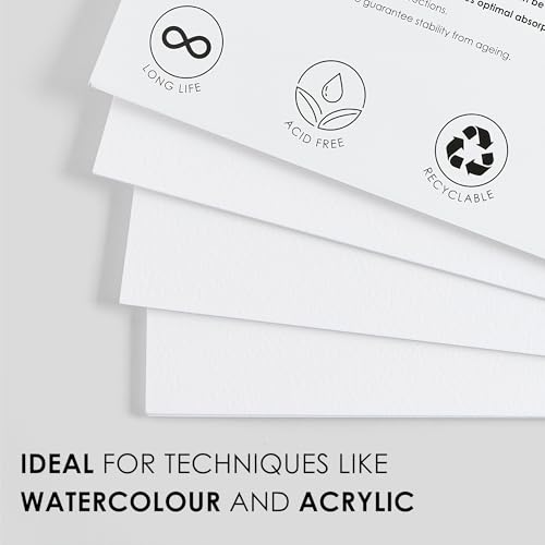 Image of myPAPERCLIP Pigmenta - A5 Watercolor Paper | 240 GSM, 24 Sheets, 20% Cotton | Cold-Pressed & Acid-Free | Suitable for Both Wet & Dry Painting |