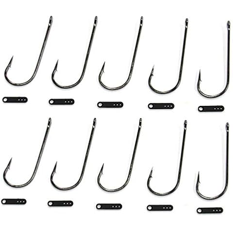 Razor Series Extra Heavy Flipping Hooks (10 Pack w/ 10 Bait Straps) (2/0 (10 Pack w/Bait Straps)) Cover
