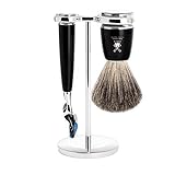 Set Afeitado Mühle Brocha Afeitar, Maquinilla Gillette Fusion & Soporte Rytmo