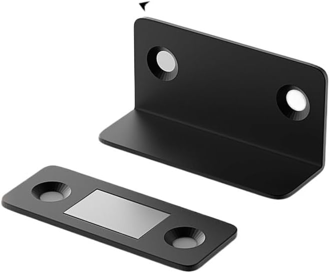 Invisible Magnetic Door Catch Latch Drill-Free Mount Strong Adhesion Seamless Release for Cabinets and Sliding Doors(Black 8pcs)