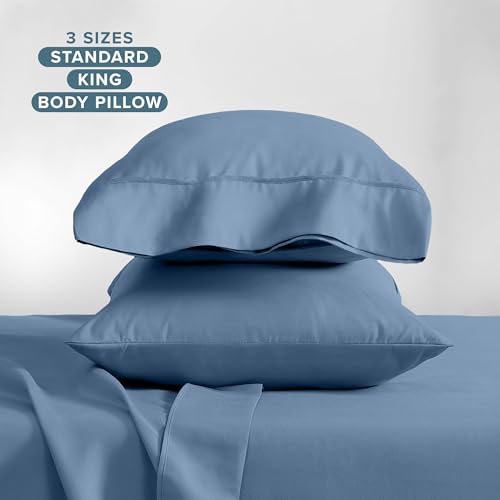 Image of Bare Home Microfiber Pillow Cases - Standard /Queen Size Set of 2 - Cooling Pillowcases - Double Brushed - Coronet Blue Pillowcases 2 Pack - Easy Care (Standard Pillowcase Set of 2, Coronet Blue)