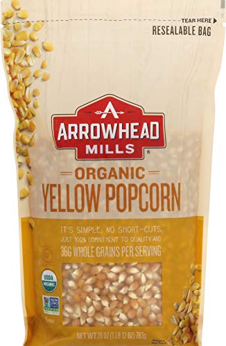 Arrowhead Mills Organic Yellow Popcorn, 28 oz. (Pack of 6)