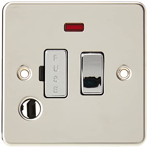 Knightsbridge FPAV6300FPAVC   Placa para Interruptor con Fusible e indicador de neón, 13 A, Cromo Pulido