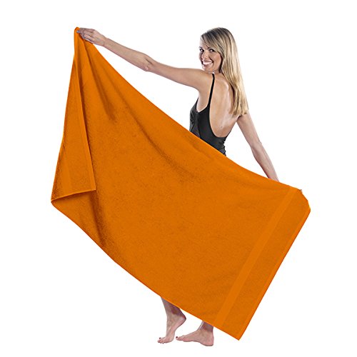 Amazon.com: King Size Dobby Hem Terry Beach Towel (Orange) : Home