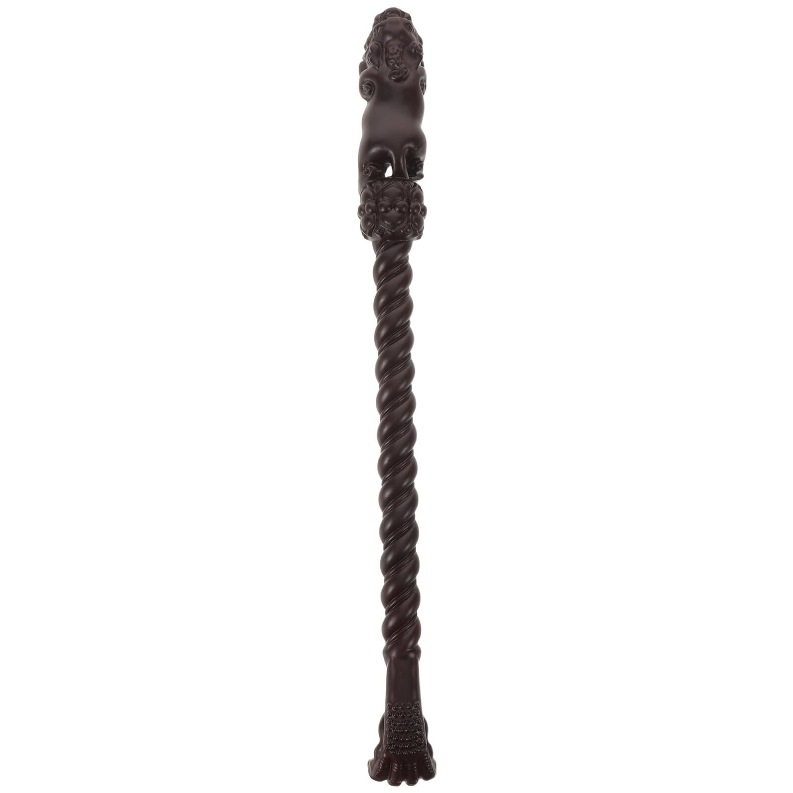 Homoyoyo Rückenkratzer aus Ebenholz 40cm Lang mit Holzschnitzerei Traditioneller Körpermassage Stab für Rückenmassage und Juckreizlinderung Manuelles Entspannungsgerät für Zuhause