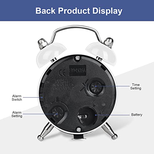 Vicloon Analoger Mini-Nostalgie Wecker, Nachttisch-Wecker mit lautem Alarm,Retro-Design Analoger Wecker, Geeignet für Kinder, Jugendliche und Senioren（Knopfbatterie Nicht im Lieferumfang enthalten