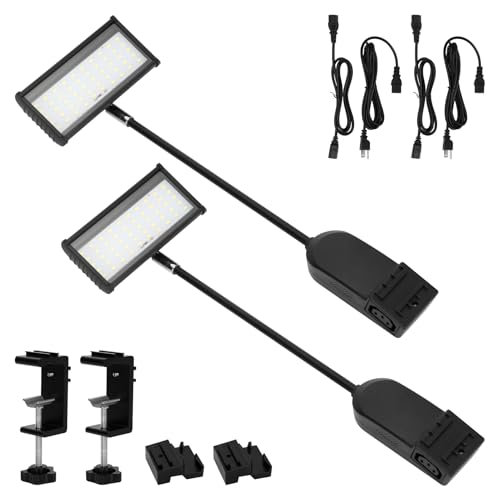 Trade Show Lights LED Display & Exhibit Arm Lighting 2Pcs Black Connectable Booth Lights Include Clamps 2200LM High Brightness for Trade Show & Craft Show Mounting Brackets Power & Connect Cables