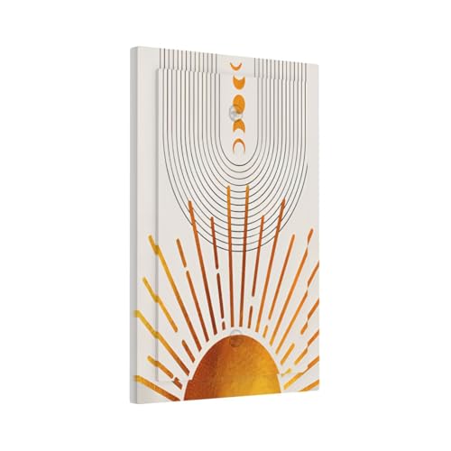 Decorative Light Switch Plate Covers Bohemian Gold Sun Moon Phase Arch 1 Gang No Device Single Blank Outlet Covers Wall Plate Light Switch Cover Plate for Bedroom Home Decor