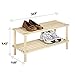 Type A Wooden Shoe Rack Organizer | 2 Tier Small Shoe Rack | Stackable for Closets, Bedroom, Entryway, Front Door and Hallway | 6-Pair Shoe Storage | Natural Pine