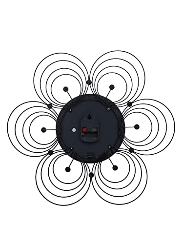 Image of CHRONIKLE Floral Design Analog Decorative Round Diamond Studded Crystal Metal Wall Clock for Living Room Home Decor Office Gifts (Size: 55 x 5 x 59 CM | Color: Blue | Weight: 1140 Gram)
