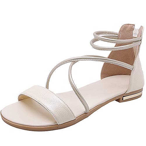 Sandales amropi femme été nu-pieds croisés chic chaussure plate été plage