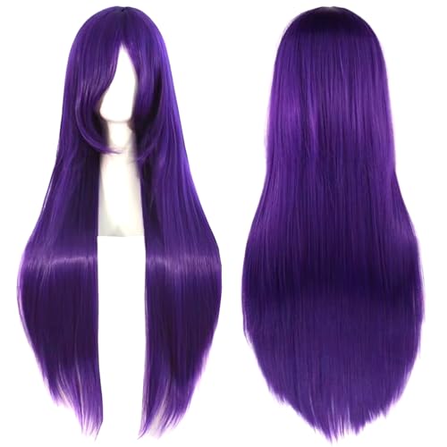 PARRUCCA FUNKY VIOLA LUNGA ONDULATA PER TRAVESTIMENTI DI CARNEVALE SPETTACOLI E PARTY A TEMA Fiabe Favole No Accessori 8434077044902