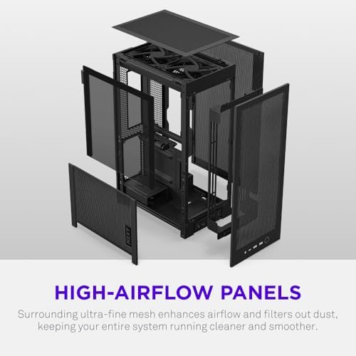 NZXT H2 Flow - Mini-ITX 20.7L Airflow PC Case - Black — 사진 6