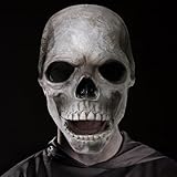 Spooktacular Creations Halloween Skull Mask with Moving Jaw, Halloween Full Head Skull Mask Halloween Mask for Halloween Costume Party Props, Halloween Cosplay