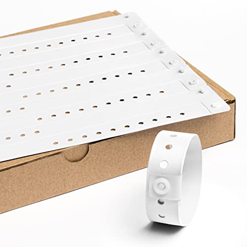 Braccialetti Discoteca in Vinile Senza Stampa 19 x 255 mm - 100 Pezzi Bracciali Monouso per Eventi - Autoadesiva e Impermeabile