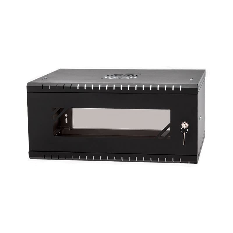 Armario Rack 19" 4U 450mm Puerta Cristal Negro RC19-4U-450GB
