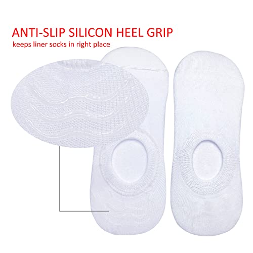Image of MAGIARTE Cotton No Show Socks Soft Pure Cotton Low Cut Athletic Invisable Non Slip Socks for Women and Men