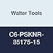 Walter Tools C6-PSKNR-35175-15 Tool Steel Boring Bar, Right Hand, 2.48" Minimum Bore Diameter, 5.984" Maximum Bore Depth, 6.89" Length
