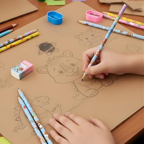 Image of Crackles CracklesCrackles Pencil Sets Stationery for Kids | Birthday Return Gifts for Boys & Girls | Multi Designs & Colors | Cartoon Printed Pencils for School & Party Favors - Pack of 24