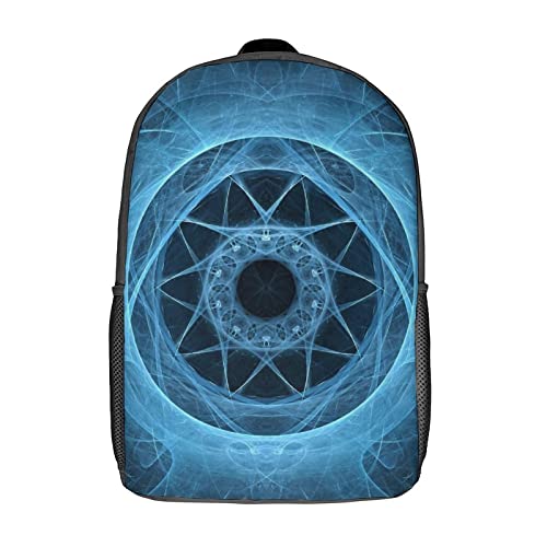 Sac à dos d'école enfants grand 17 pouces imprimé 3D résistant pour voyage bleu