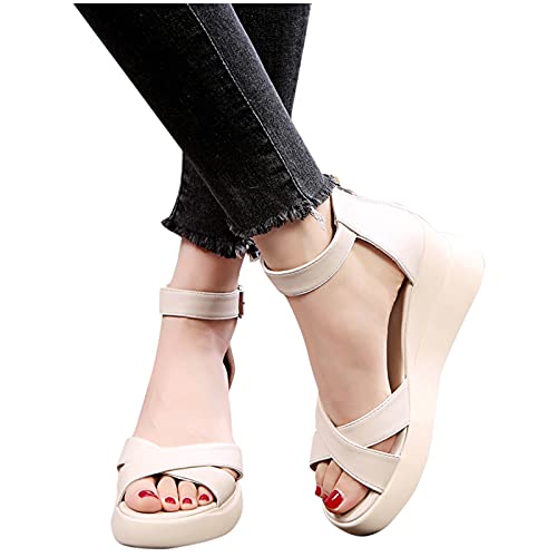 Mules compensées confortables femme sangle croisée été