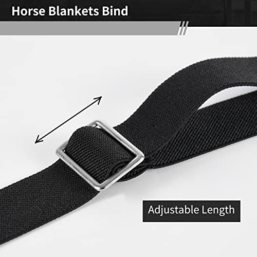 Premium Horse Blanket Sheet Leg Strapsreplacement Stretchy Belly Strap With Double Swivel Snaps, Adjustable Length From 24 To 42 Inch(4 Pcs) #TOP3