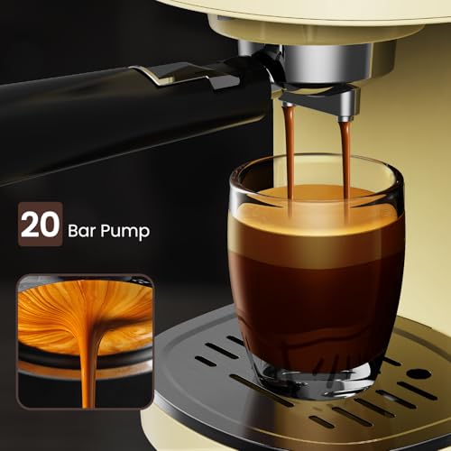 Image of Electactic 20 Bar Espresso Machine, Professional Stainless Steel Coffee Maker with LCD Display, 45oz Removable Water Tank, Home & Office Espresso Maker for Cappuccino Latte Macchiato, White