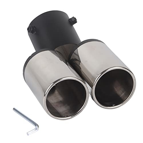 Silencieux d'échappement double universel chromé embout de pot de voiture coudé