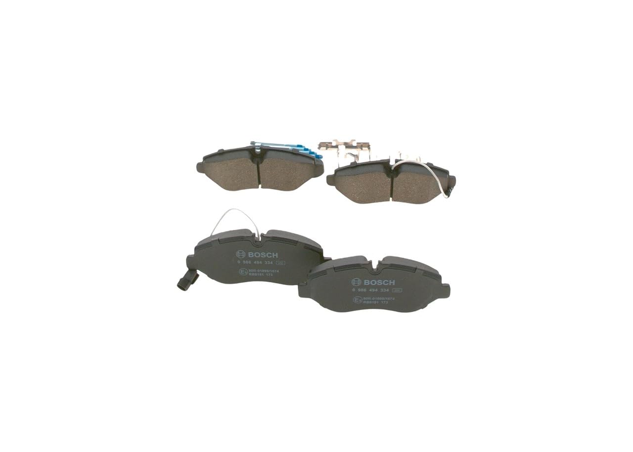 Bosch BP1224 - Pastiglie Freni Auto, Delantero - Calidad Bosch - Reducción de Ruido y Polvo - Certificación ECE-R90 - Sin Cobre - 1 Juego de 4 Pastillas - Con Accesorios