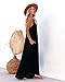 Women's Loose Maxi Dresses Casual Long Dresses with Pockets (S, Black)