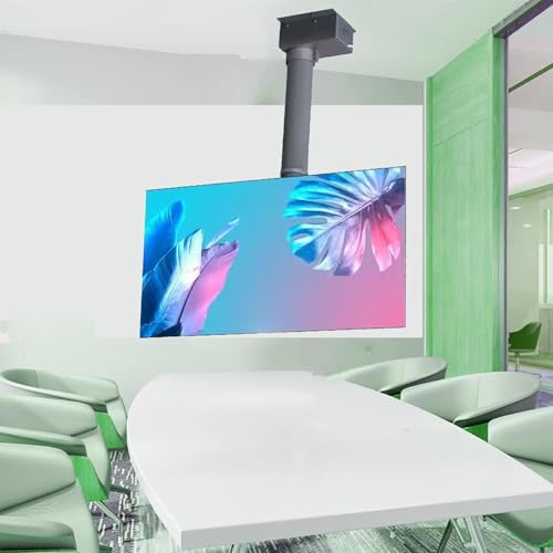 Elektrisch motorisierte TV-Halterung, Ständer, ferngesteuert, motorisierte Decken-TV-Halterung mit verstellbarer Höhe, Teleskopheber, passend für 26 - 70 Zoll Low Profile TVs, ideal für Heimkino (70