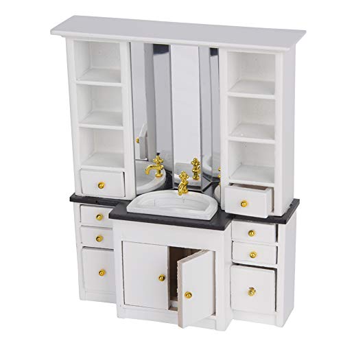 Adorno muebles en miniatura madera blanca con acabado artesanal escala 1/12