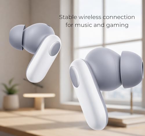 Image of Original Buds 2r for Oneplus Nord Wireless Equipped Mic 12.4mm Drivers Noise Reduction Long Battery 38Hr, Clear and Crisp Voice, Lightweight in-Ear Type C Charging (White)