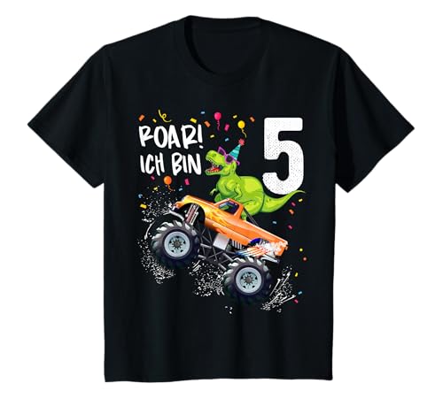 5 Jahre Geburtstag Dinosaurier Monster Truck Jungen Mädchen...