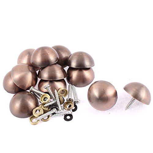 Aexit Wardrobe Door Quality Parts 27mm Diameter Semicircle Glass Mirror Screw Type Nail Decor 12pcs Model:36as317qo239