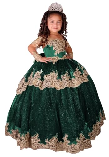 Lace Tulle Flower Girl Dresses for Wedding Applique Elegant Long Princess First Communion Dresses