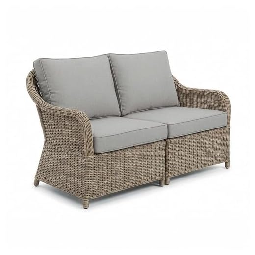 Elegant Weathered Gray Patio Loveseat