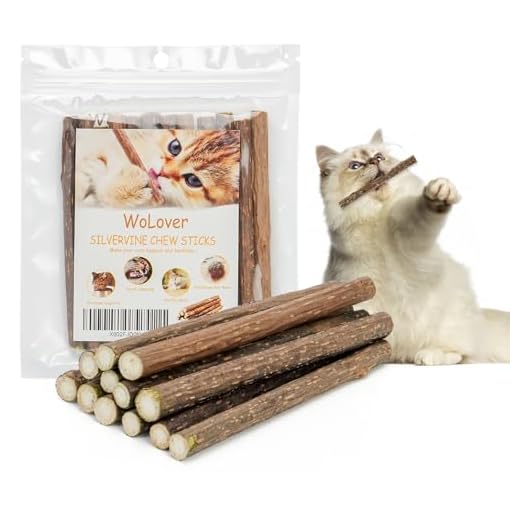 WoLover Silvervine Sticks for Cats, Natural Catnip Sticks Matatabi Chew Sticks Teeth Molar Chew Toys for Cat Kitten Kitty (at Least 12 PCS)