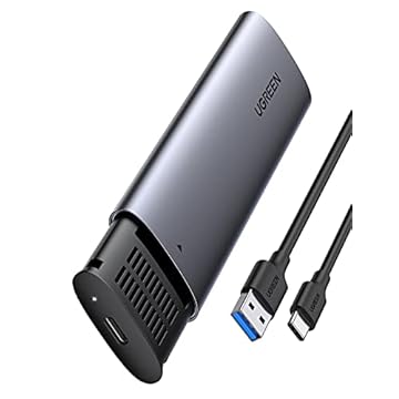 UGREEN M.2 SATA NGFF SSD Gabinete de alumínio USB 3.1 Gen 2 para B-Key 5Gbps w UASP Gabinete de unidade de estado sólido externo compatível com Samsung WD Crucial Kingston Tool Free