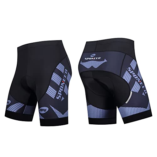 sponeed Shorts de ciclismo masculinos acolchoados, calças de ciclismo para ciclismo, Atualização - C