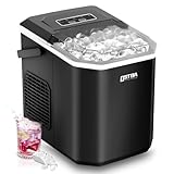 OSTBA Countertop Ice Maker Machine, Portable Ice Maker Makes 9 Bullet Ice Cubes in 6 Minutes, 26Lbs/Day Ice Makers Countertop with Self-Cleaning, Compact Mini Ice Maker for Home Kitchen RV Party