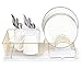 Buruis Dish Drying Rack, Gold Dish Drainer Organizer Includes Removable Drain Board and Utensil Holder, Large Capacity Metal Dish Racks for Kitchen (White)