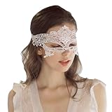 Sekexi Fun Sexy Ladies Lace Half Face Mask For Couples Halloween Ball Mask For Bar Parties (White1)
