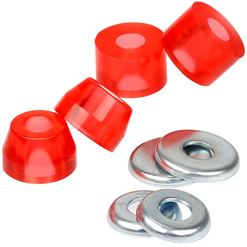 FunTomia Longboard Miniboard Lenkgummis (Bushings) 85A für Zwei Achsen (Longboard rot)