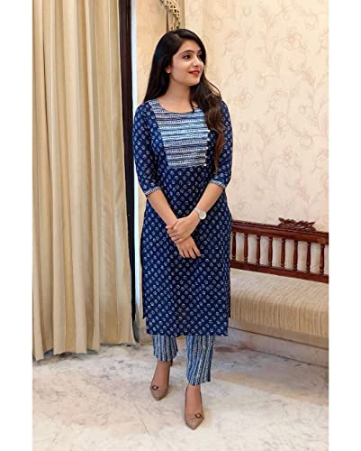 Image of ANNI DESIGNER Women's Rayon-blend Kurta With Pant