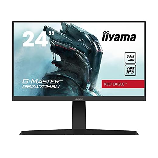 iiyama G-MASTER Red Eagle GB2470HSU-B1 60,5 cm (23,8") Fast IPS LED Gaming Monitor Full-HD (HDMI, DisplayPort, USB2.0) 0,8ms MPRT Reaktionszeit, 165Hz, FreeSync Premium, Höhenverstellung/Pivot schwarz