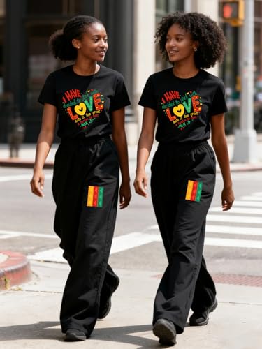 Image of Black History Pajamas, Graphic Matching Sets for Women, Magic Afro American Natural Hair Vintage Melanin T-Shirts and Pants